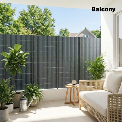 Kit Brise-vue Burchard Occultant Pvc 35m Gris Résistant Uv étanche