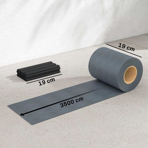 Kit Brise-vue Burchard Occultant Pvc 35m Gris Résistant Uv étanche