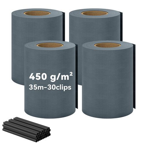 Kit Brise-vue Burchard Occultant Pvc 35m Gris Résistant Uv étanche