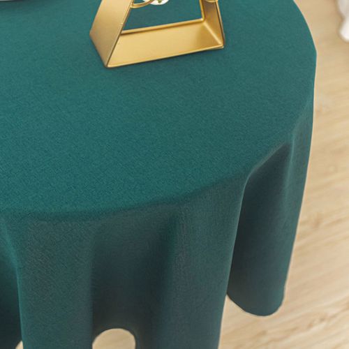 Nappe Ronde Infroissable Et Anti-tâches - 160 Cm - Bleu Paon