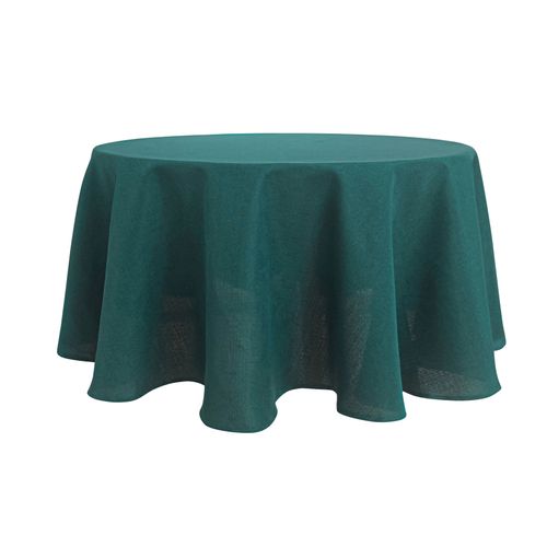 Nappe Ronde Infroissable Et Anti-tâches - 160 Cm - Bleu Paon