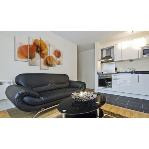 Tableau Coquelicots Artistiques 5 Soirées 100 X 50 Cm Orange