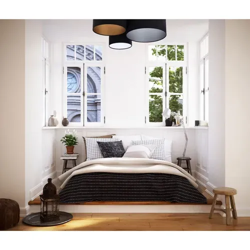 Plafonnier Tissu Noir 92x75x34cm