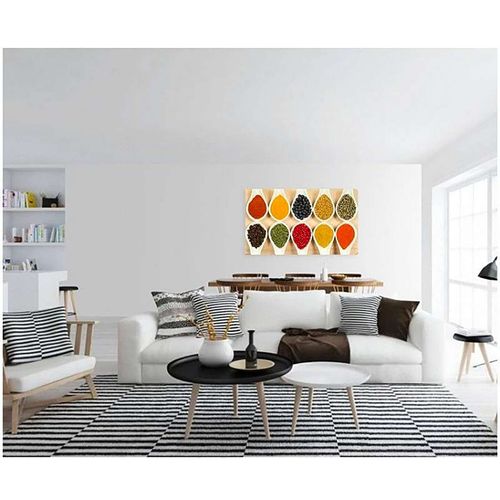 Tableau Epices Du Monde 70 X 50 Cm Orange
