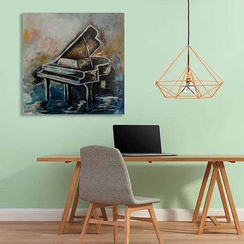 Tableau Piano 70 X 50 Cm Bleu