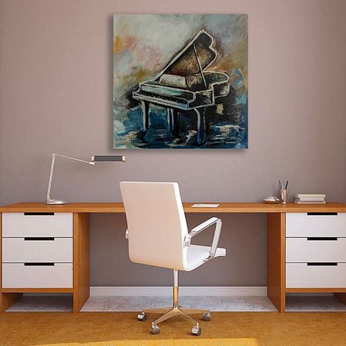 Tableau Piano 70 X 50 Cm Bleu