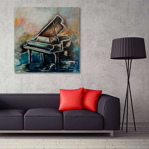 Tableau Piano 70 X 50 Cm Bleu