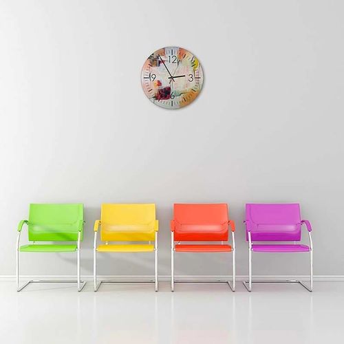 Horloge Murale Design Abstrait Coloré Et élégant 40 X 40 Cm Blanc