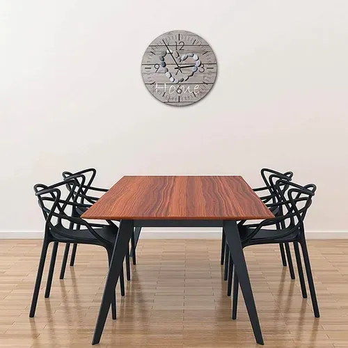 Horloge Murale En Bois Avec Cœur De Galets Pour La Maison 40 X 40 Cm Bois Clair