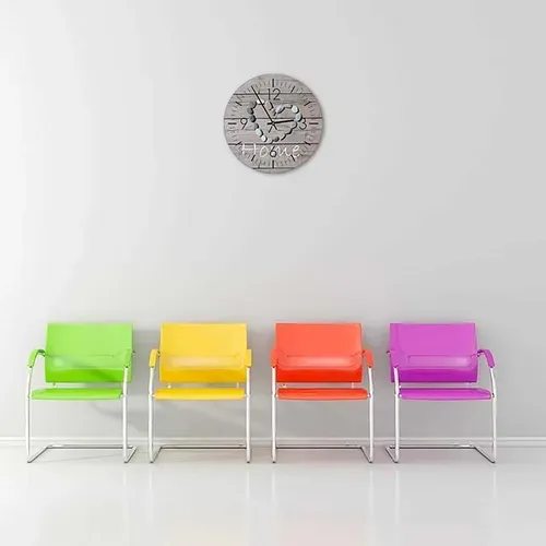 Horloge Murale En Bois Avec Cœur De Galets Pour La Maison 40 X 40 Cm Bois Clair