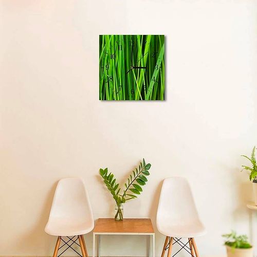 Horloge Murale Végétale élégance Naturelle Décorative 60 X 60 Cm Vert