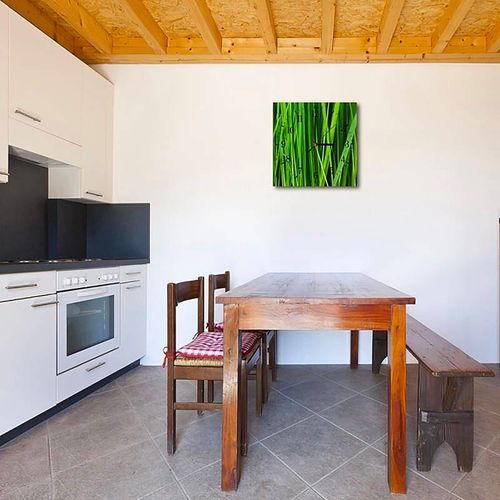 Horloge Murale Végétale élégance Naturelle Décorative 60 X 60 Cm Vert
