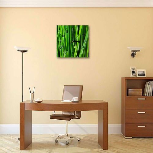 Horloge Murale Végétale élégance Naturelle Décorative 60 X 60 Cm Vert
