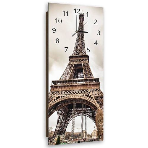 Horloge Tour Eiffel élégance Et Précision Murale 25 X 65 Cm Marron