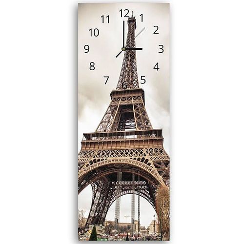 Horloge Tour Eiffel élégance Et Précision Murale 25 X 65 Cm Marron