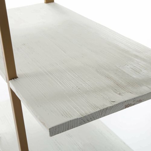 Etagère En Métal Et Bois Couleur Blanc Et Doré H200cm