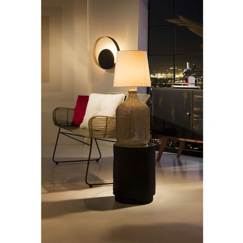 Lampe De Table En Verre Et Métal Doré 26x26x55