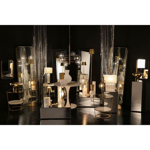 Lampe De Table En Métal Doré 13x13x39