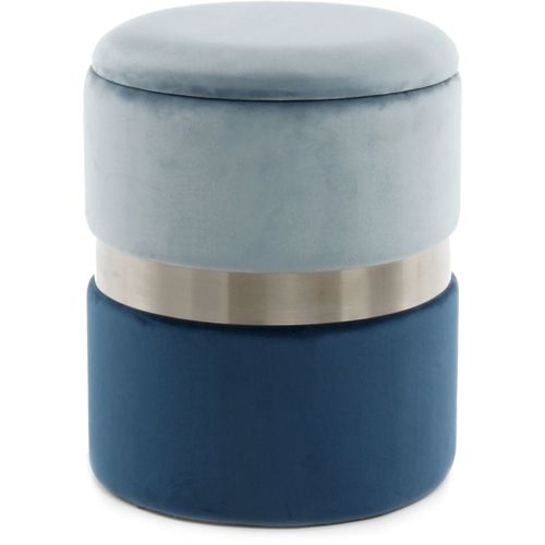 Poufs Rangement (x2) Velours Bleu 31,5 / 36x31,5 / 36x38 / 44cm