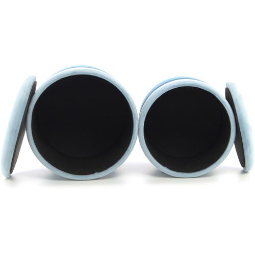 Poufs Rangement (x2) Velours Bleu 31,5 / 36x31,5 / 36x38 / 44cm