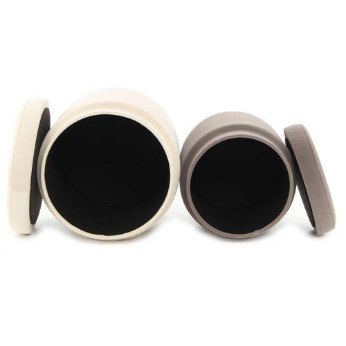 Poufs Rangement (x2) Velours Beige 33,5 / 40x33,5 / 40x38 / 44cm