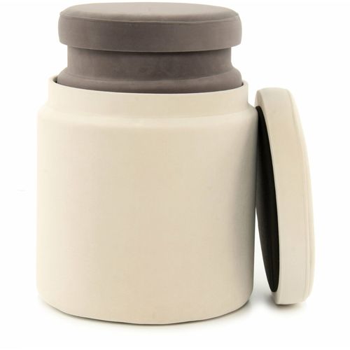 Poufs Rangement (x2) Velours Beige 33,5 / 40x33,5 / 40x38 / 44cm