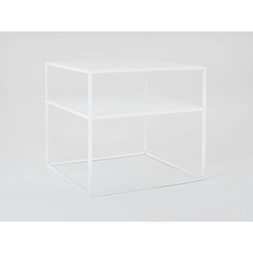 Table Basse Métal Blanc 50x50x45cm