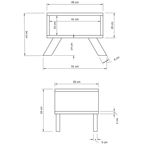 Table De Chevet En Bois Massif Huilé Teinte Noyer