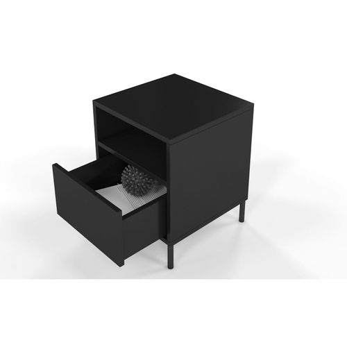 Table De Chevet Bois Noir 40x40x50cm