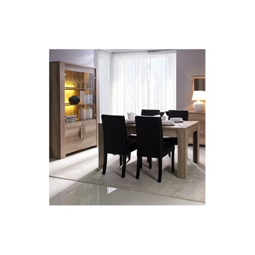 Vitrine 4 Portes Farra Coloris Chêne Dab Canyon Avec LED