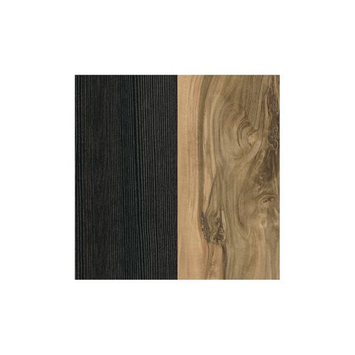 Buffet Haut Design 1 Porte Pour Salon Couleur Noyer Et Noir Effet Bois. Collection Santiago.