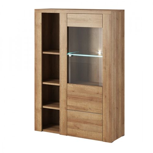 Buffet Haut Design 1 Porte Pour Salon Couleur Chêne. Collection Santiago.