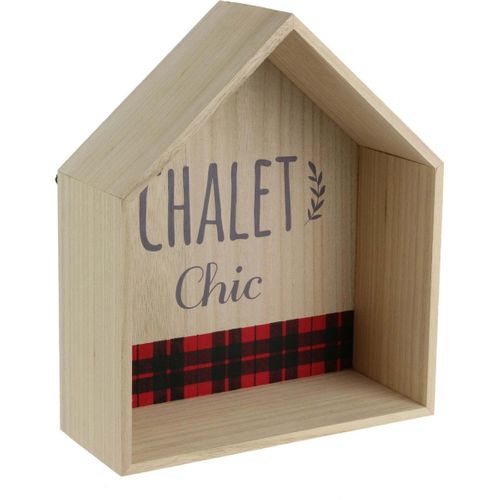 Grande Horloge Murale Déco – Bois – Style Chalet Scandinave – Avec étagères – Occasion