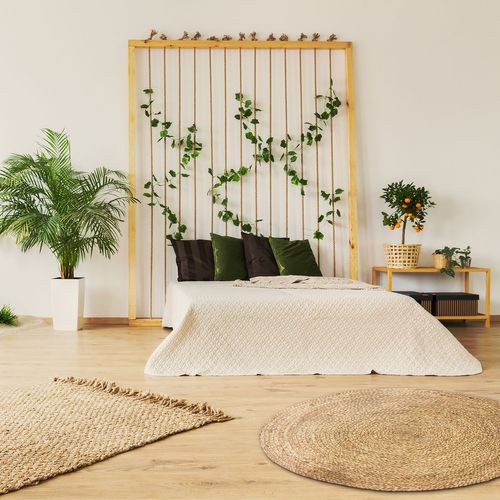 Tapis Rond En Jute Ethnique Home - Diam. 120 Cm - Beige