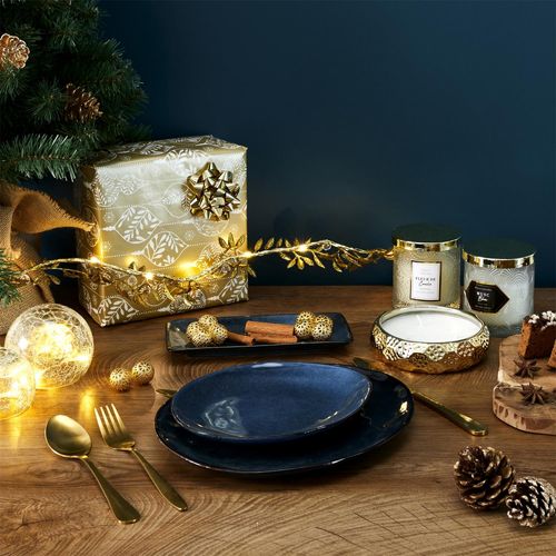 Assiette En Grès Bleu Au Grès Du Temps 27 Cm