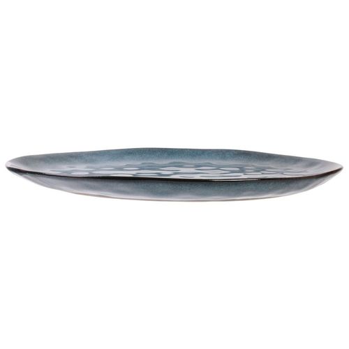 Assiette En Grès Bleu Au Grès Du Temps 27 Cm