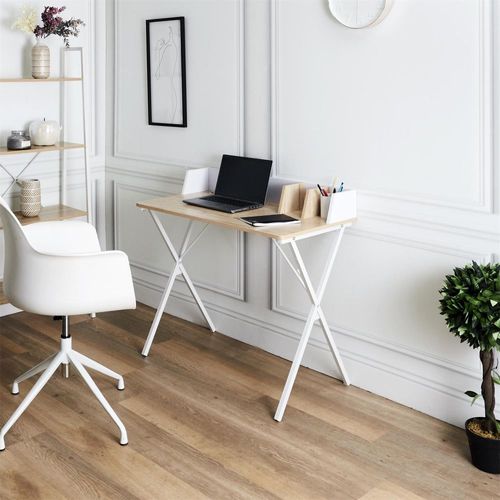Bureau En Bois Et Métal Brice Blanc