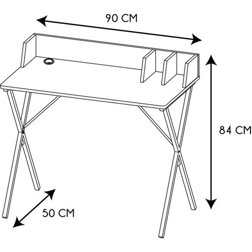 Bureau En Bois Et Métal Brice Blanc
