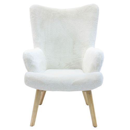 Fauteuil De Salon Imitiation Fourrure Scandi Helsinki - Blanc