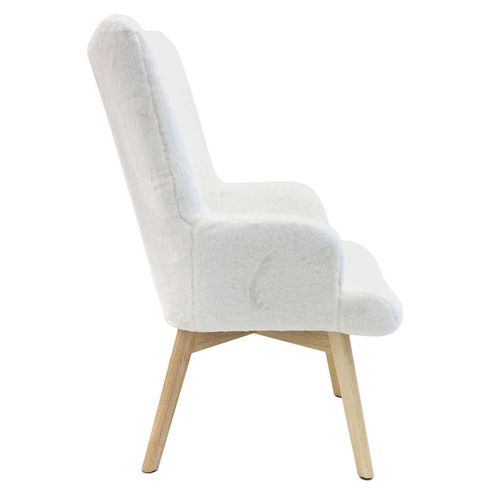 Fauteuil De Salon Imitiation Fourrure Scandi Helsinki - Blanc