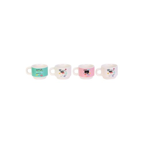 Lot De 4 Tasses Empilables "expresso" 9cm Multicolore