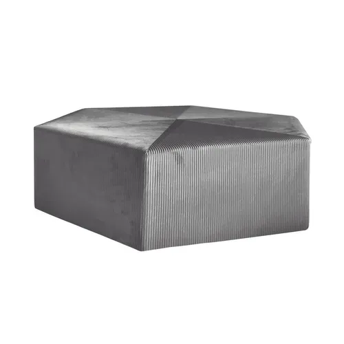 Pouf XXL Design Velours Giulia - L. 75 X H. 30 Cm - Gris Souris