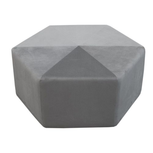 Pouf XXL Design Velours Giulia - L. 75 X H. 30 Cm - Gris Souris