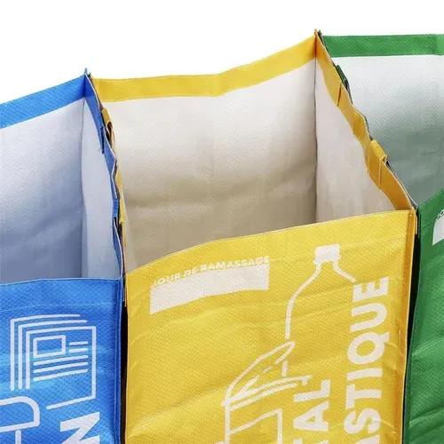Lot De 3 Sacs De Tri "lavable" 40cm Multicolore