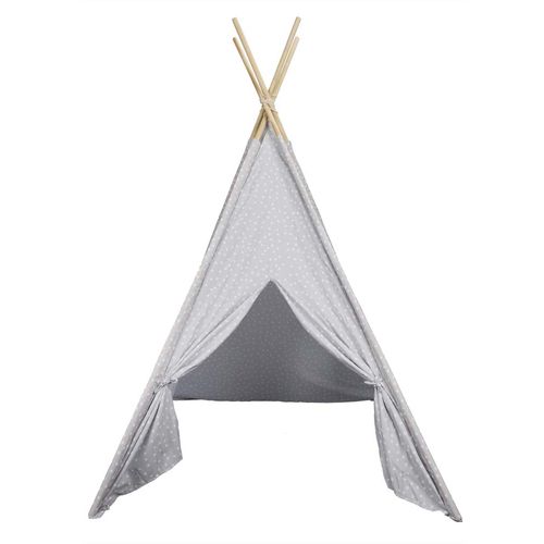 Tipi Enfant En Tissu 160 Cm Little House Taupe Et Blanc