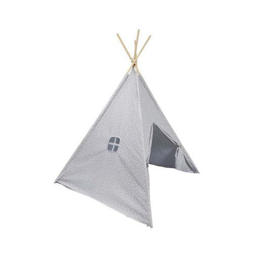 Tipi Enfant En Tissu 160 Cm Little House Taupe Et Blanc
