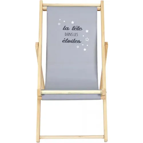 Chilienne Enfant En Bois 3 Positions Réglables La Tête Dans Les Étoiles - Gris