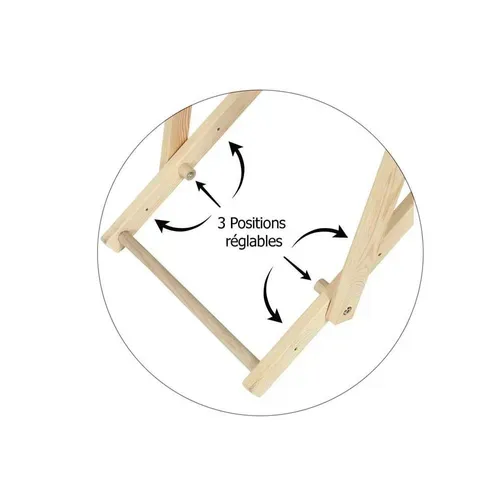 Chilienne Enfant En Bois 3 Positions Réglables La Tête Dans Les Étoiles - Gris