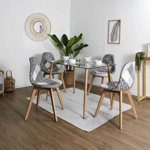 Chaise Scandinave Patchwork (lot De 2) Blanc