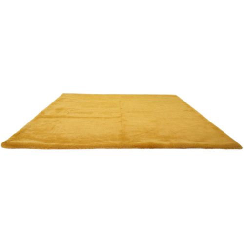 Tapis Fin Imitation Fourrure 120 X 170 Cm Jaune Moutarde